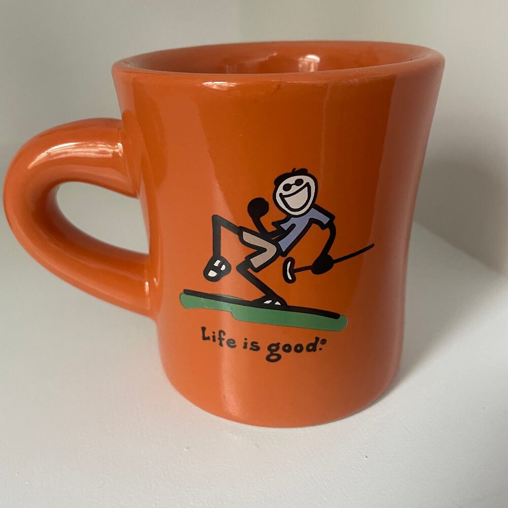 Life is Good Golf Logo Orange Mug